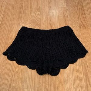 Black crochet shorts! High waisted